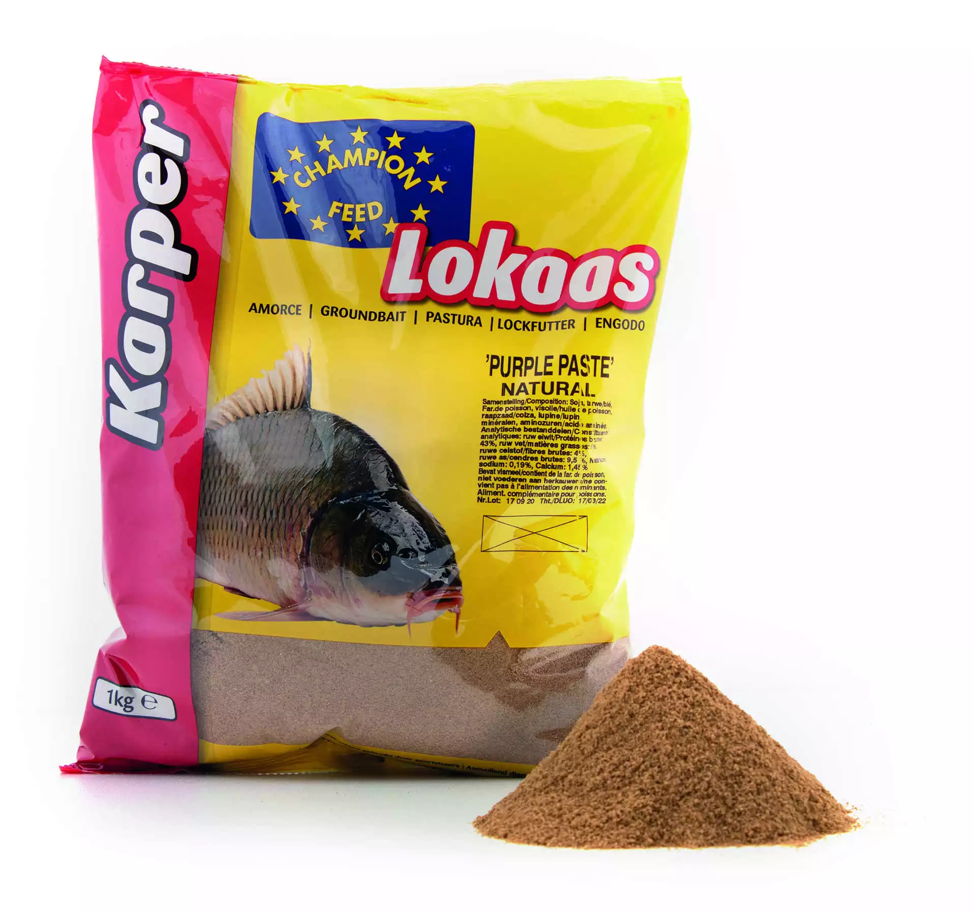 Champion Feed Purple Paste Naturel Bruin Witvis Visvoer 1kg 1 Champion Feed Purple Paste Naturel Bruin Witvis Visvoer 1kg