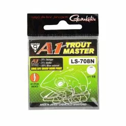 Gamakatsu A1 Troutmaster LS-708 Nickel Witvis Vishaak 8