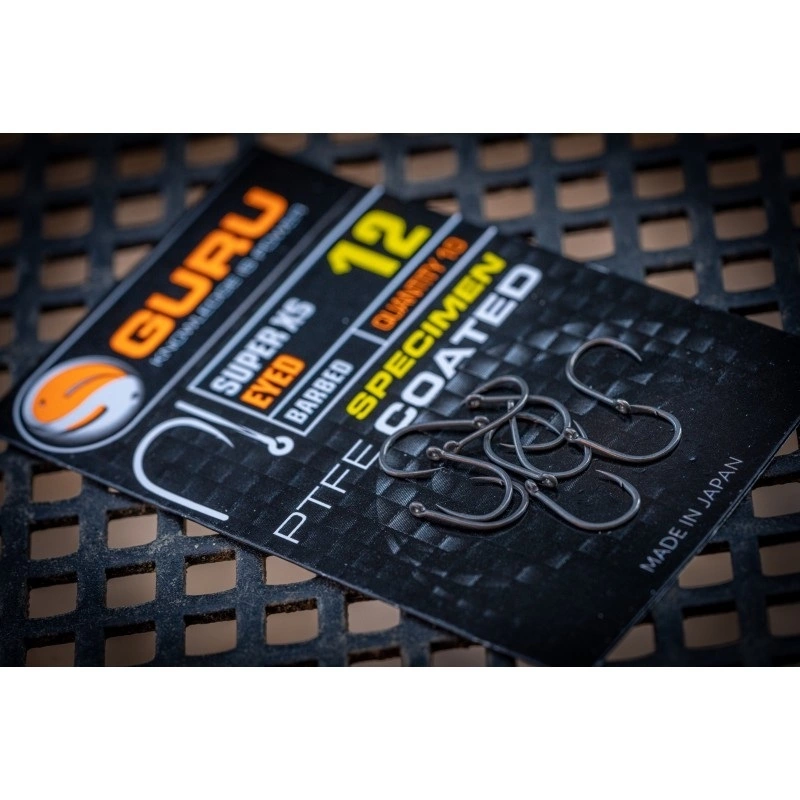 Guru Super XS Eyed Barbed Grijs - Zwart Witvis Vishaak 20 1 Guru Super XS Eyed Barbed Grijs - Zwart Witvis Vishaak 20