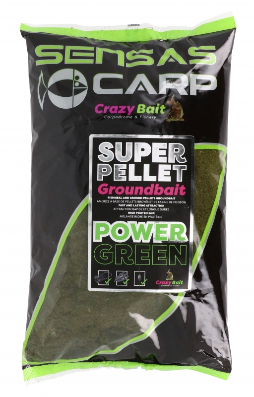 Sensas Super Pellet Groundbait Power Green 1kg Groen Witvis Visvoer 1 Sensas Super Pellet Groundbait Power Green 1kg Groen Witvis Visvoer