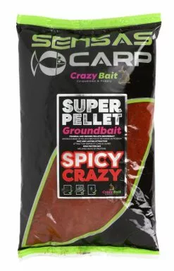 Sensas Super Pellet Groundbait Spicy Crazy 1kg Rood Witvis Visvoer