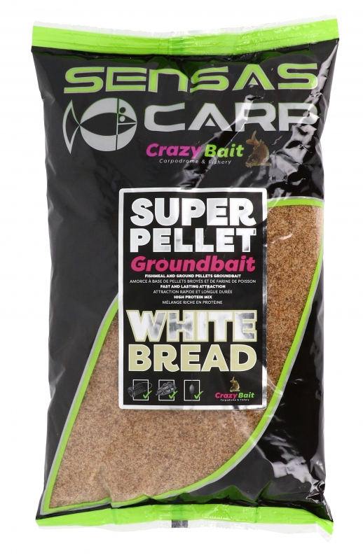 Sensas Super Pellet Groundbait White Bread 1kg Bruin Witvis Visvoer 1 Sensas Super Pellet Groundbait White Bread 1kg Bruin Witvis Visvoer